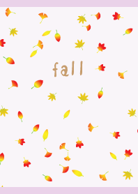 紅葉とどんぐり 薄い紫