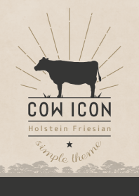 COW ICON - Holstein Friesian - BLACK