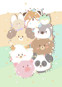 Collection of cute and fluffy animals.