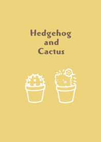 Hedgehog and Cactus 2 -yellow-