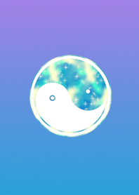 陰陽図マーブルライトブルー