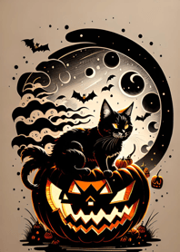 halloween cat c883Dc