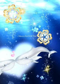 Pair Fortune up Lucky White Whale Blue