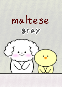 いぬとも/マルチーズ犬の着せ替え4グレー