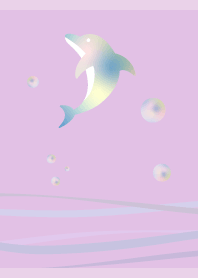 夏のイルカ02 薄い紫
