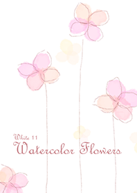 ดอกไม้สีน้ำ/ขาว 11