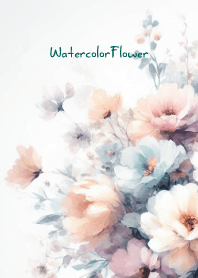 Watercolor White Flower-hisatoto 105