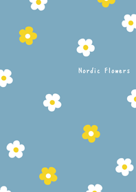 北欧風♥スモーキーブルーと小花