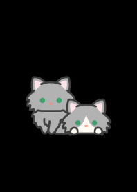 Gray Cat*darkmode theme*long-haired
