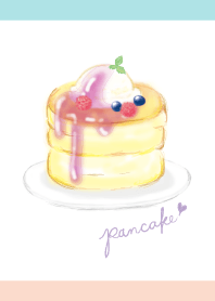 Ice cream on pancake/watercolor WV