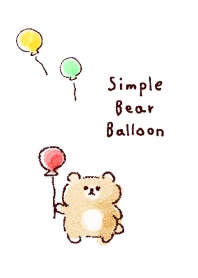 simple bear balloon white blue.