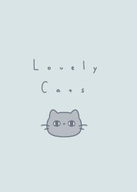 Wide eyed cat/ light blue WH