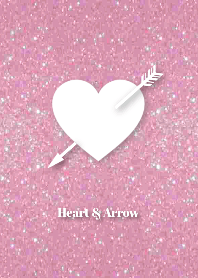 Pink Lame Heart & arrow