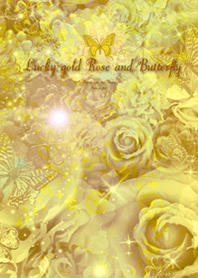 Lucky gold Rose and Butterflies
