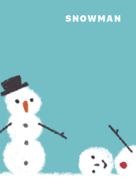 Snowman and snow