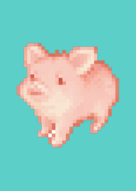 Pig Pixel Art Theme  Green 10