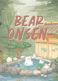 lovely bear in vintage onsen