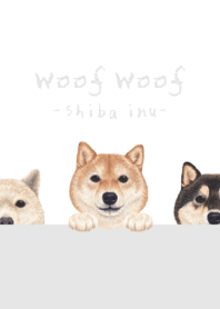 Woof Woof - Shiba inu - WHITE/GRAY