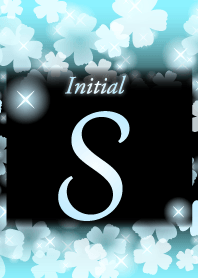 S-Initial-Flower-light blue&black