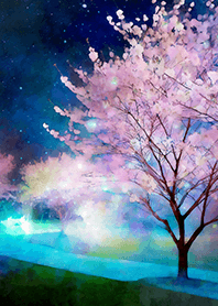 Beautiful night cherry blossoms#296