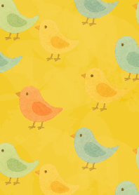 Nordic style birds04 on yellow