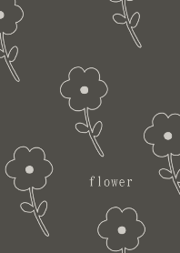 シンプル　flower ブラック