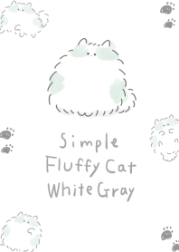 シンプル ふわふわねこ ホワイト グレー