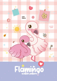 ฟลามิงโก้ ลายสก๊อต สีม่วง
