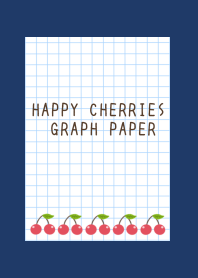HAPPY CHERRIES GRAPH PAPER-NAVY BLUEj