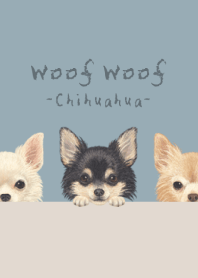 Woof Woof -Chihuahua L- DUSTY BLUE
