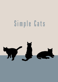 シンプルな猫:くすみブルー WV