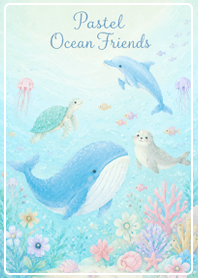 blue Pastel Ocean Friends