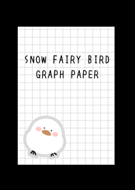SNOW FAIRY BIRD GRAPH PAPER-BLACK