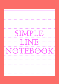 SIMPLE PINK LINE NOTEBOOKj-VERMILION