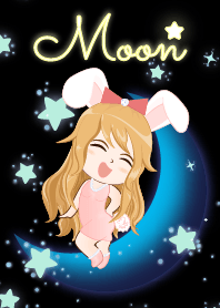 Moon- Bunny girl on Blue Moon