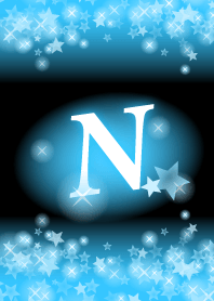 N-Initial- Light blue star