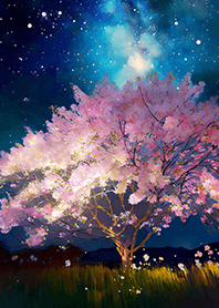Beautiful night cherry blossoms#2410