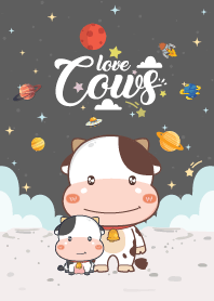 Cows Love Galaxy Space Gray