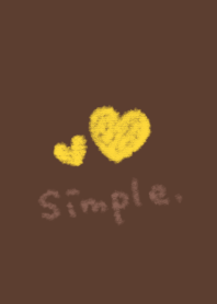doodle of heart.(brown&yellow)