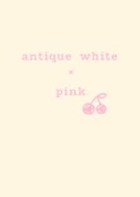 antique white and pink