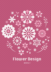 [LINEThemeFactory]FlowerDesign-winepink-