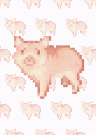 Pig Pattern Theme Pixel Purple03