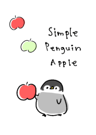 simple penguin apple white gray