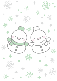 Green and white: Snowman combo theme