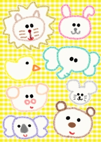 Animals crayon yellow