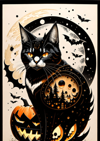 浮世絵万聖節猫 e4E849