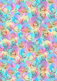 full of rainbow roses