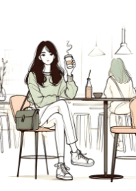 Cute Girl and Coffee V.46