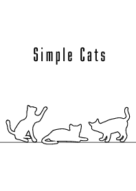 シンプルな猫 :ホワイトブラックライン