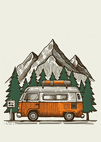 Camper Van in the Forest